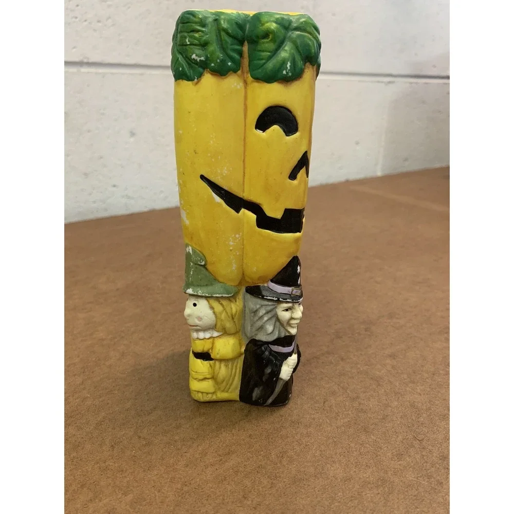Vintage Halloween‎ 7 Inch Candle Holder Ghost Pumpkin Witch